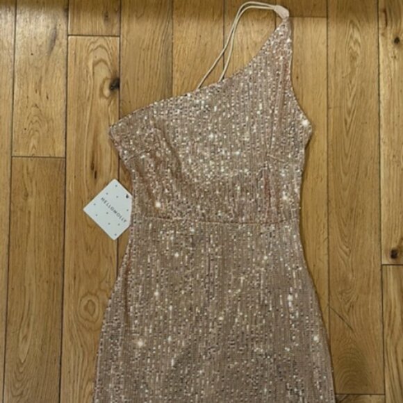 NWT hello molly shiny one shoulder mini dress - Picture 1 of 4